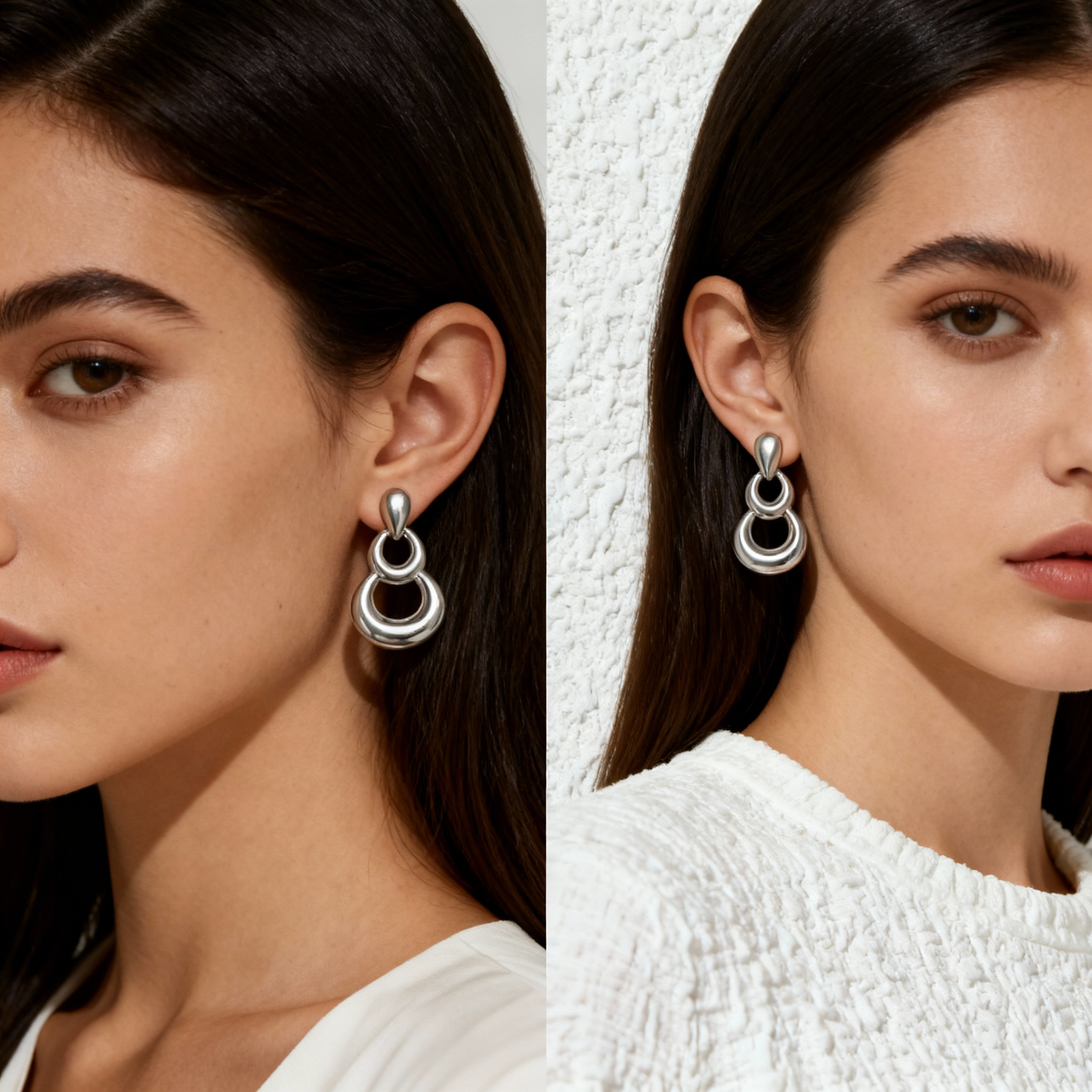 Aretes Luna Doble