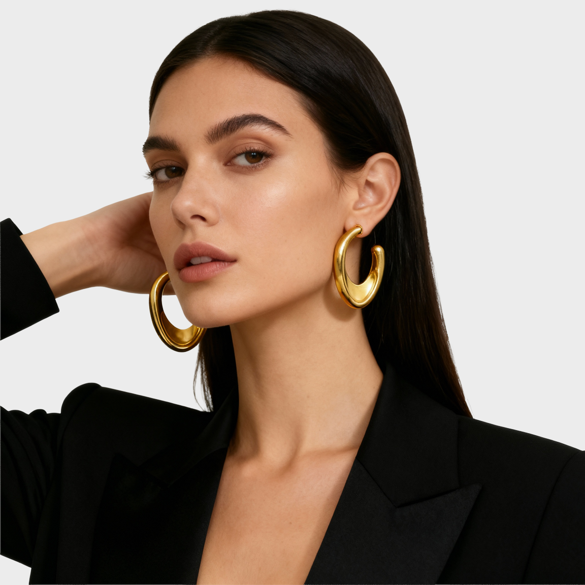 Aretes Dorados Ovalo
