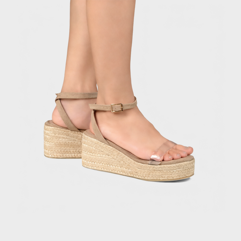 Sandalias con plataforma en Beige