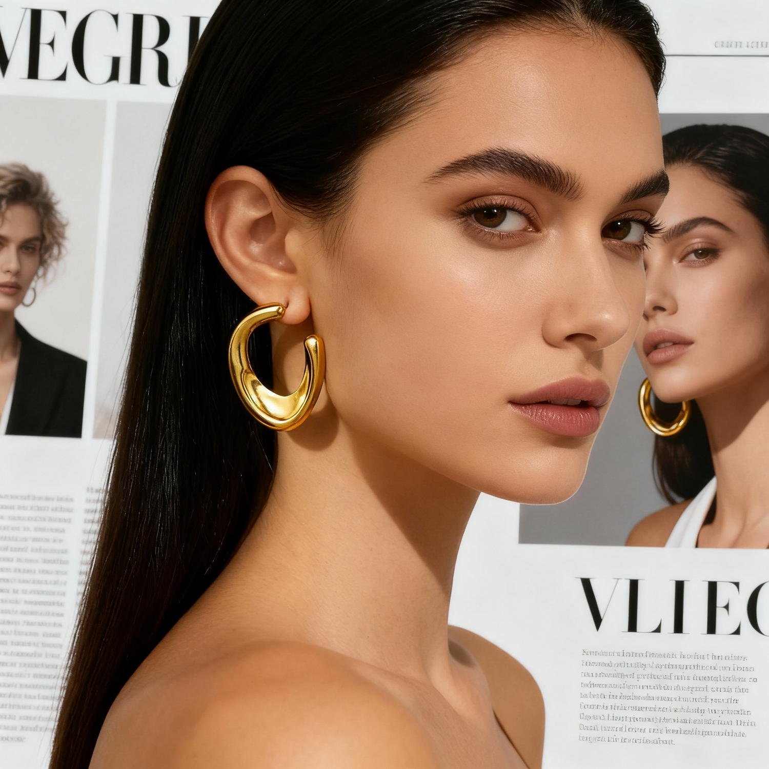 Aretes Dorados Ovalo