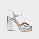 Sandalias con plataforma destello plateado